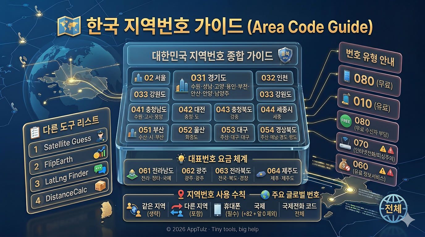 한국 지역번호 가이드